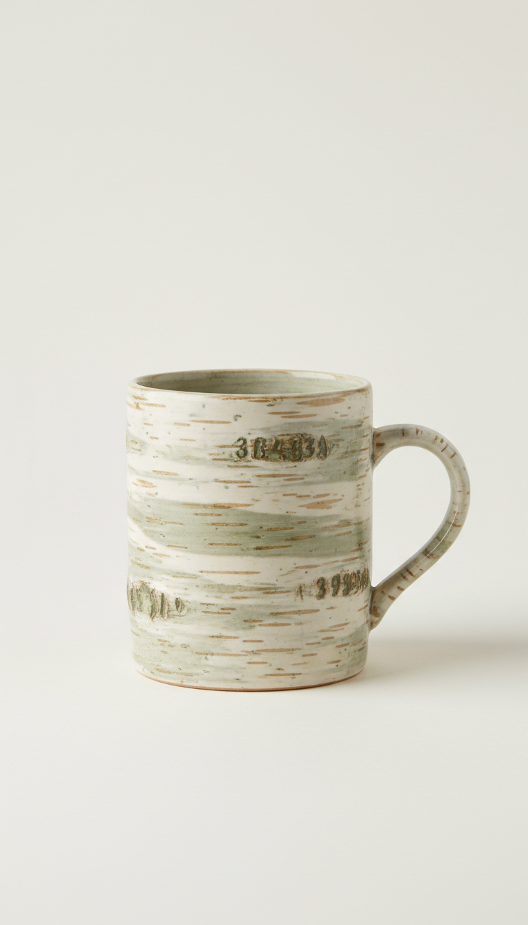Ceramic Mug with Birch Bark Texture