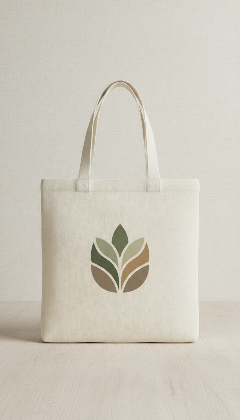 Unbleached Cotton Tote with Logo